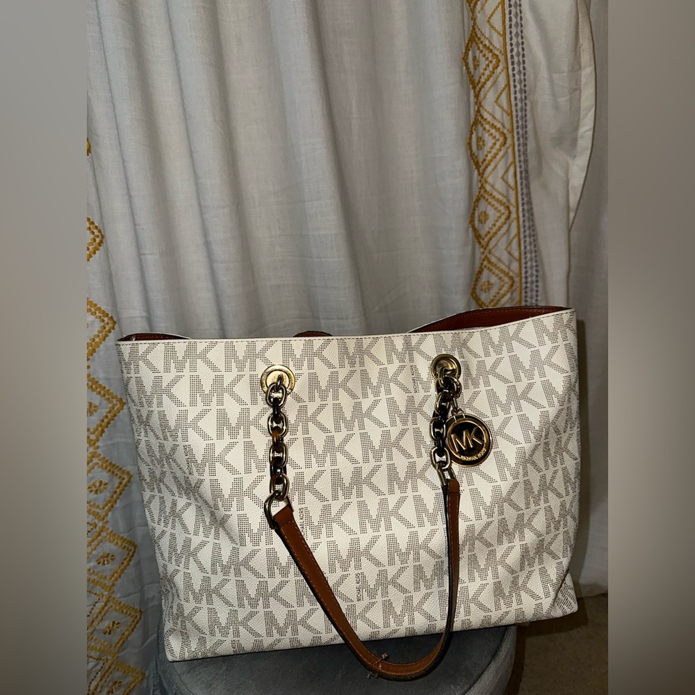 Off-White Monogram Michael Kors leather shoulder tote